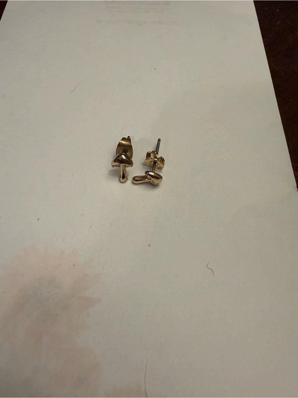 Gold Tone Mushroom Stud Earrings